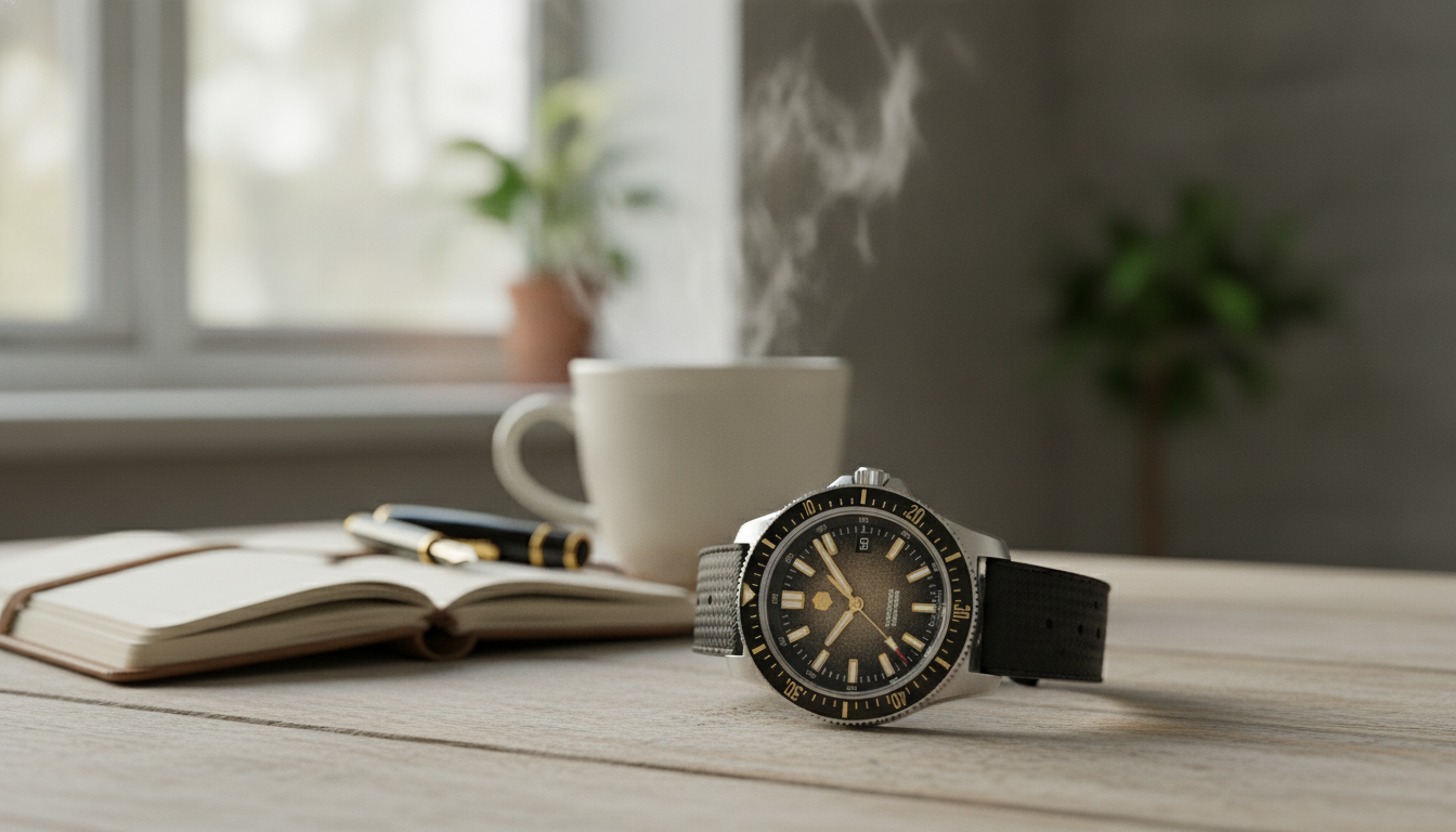 40mm Automatic Dive Watch: Ceramic Bezel, Gradient Dial