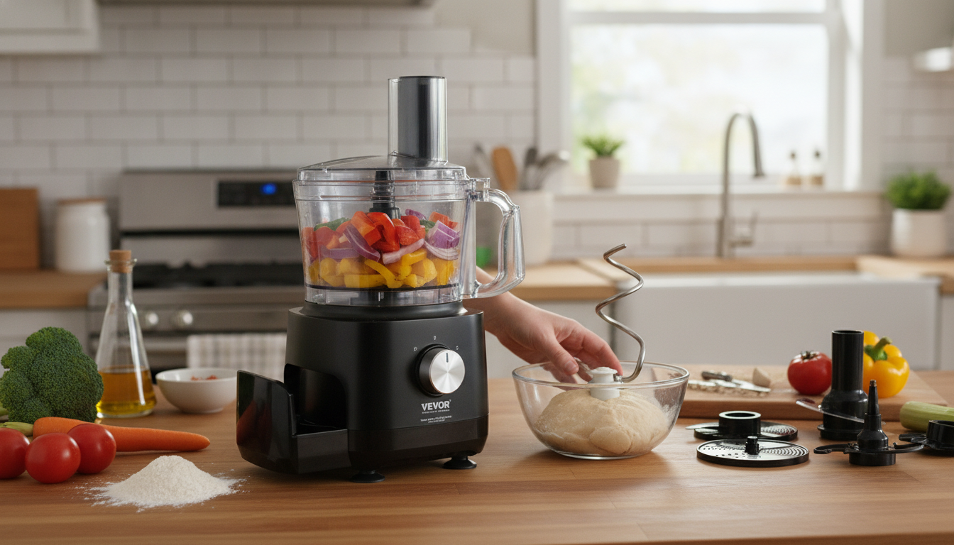 9-Cup 600W Food Processor: Chop, Slice, Shred & Knead