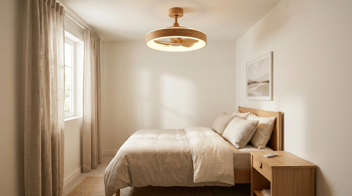 21-Inch Bamboo LED Ceiling Fan: Light, Remote & Timer