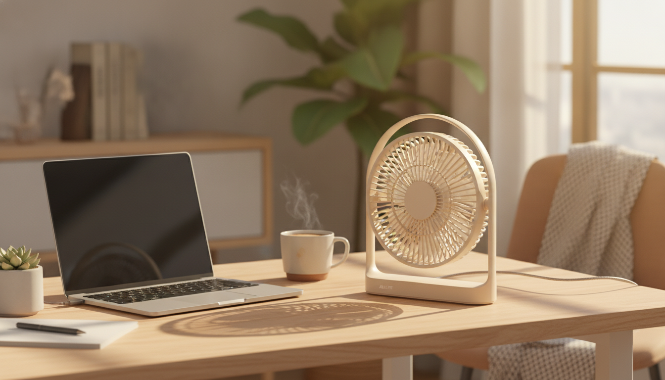 Whisper-Quiet USB Rechargeable Desk Fan (30H Battery)